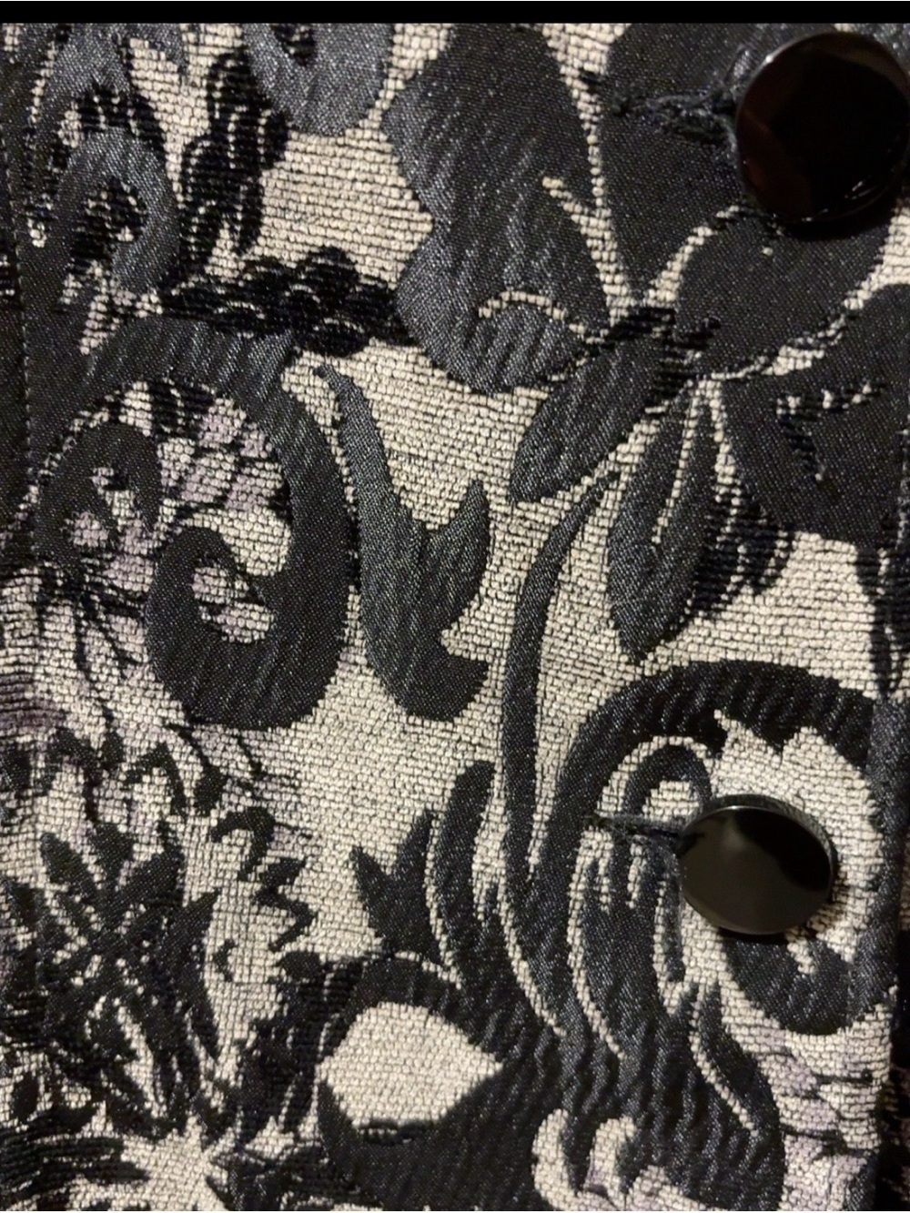 Cleo Tapestry Floral Jacket Size 14 Black Grey Statement Coat - Picture 7 of 7